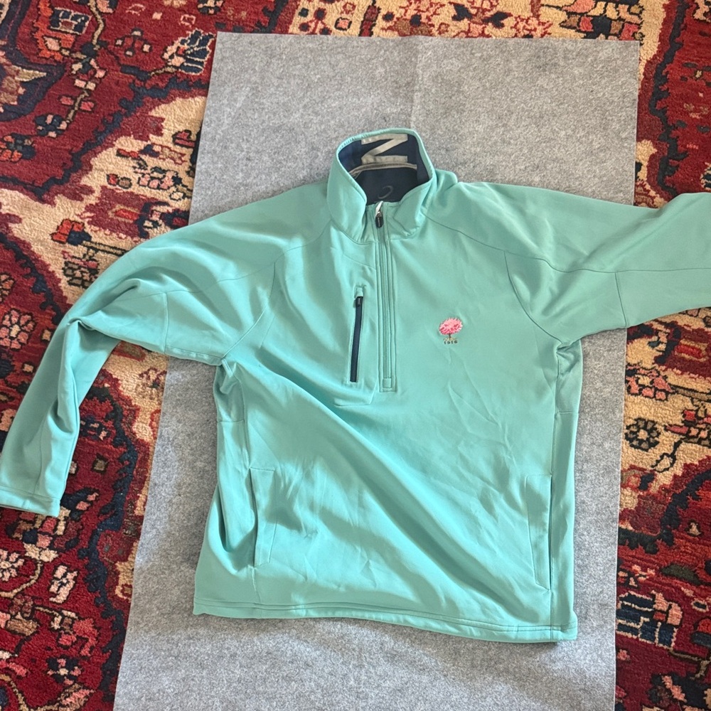 Men's Aqua Zip-Up Sweater